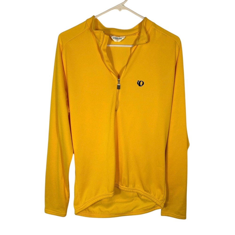Pearl Izumi Yellow Long Sleeve Cycling Jersey Quarter Zip Vintage Large USA 4557